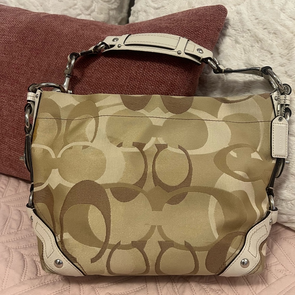 Tan/Gold/Cream Coach Bag.